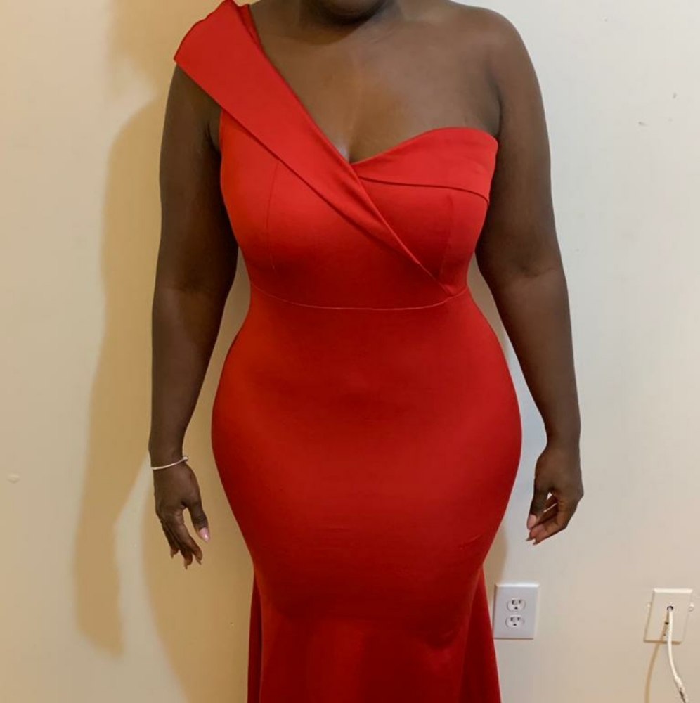 One Shoulder Elegant Red Dress